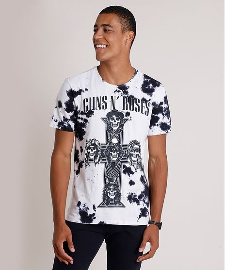 Camiseta-Masculina-de-Banda-Guns-N--Roses-Estampada-Tie-Dye-Manga-Curta-Gola-Careca-Off-White-9800920-Off_White_1