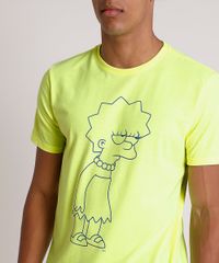 Camiseta-Masculina-Lisa-Simpson-Manga-Curta-Gola-Careca-Amarela-Neon-9858013-Amarelo_Neon_4
