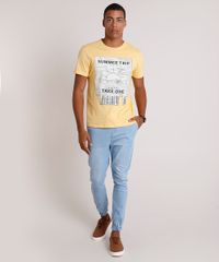 Camiseta-Masculina--Summer-Trip--Manga-Curta-Gola-Careca-Amarela-9725591-Amarelo_3