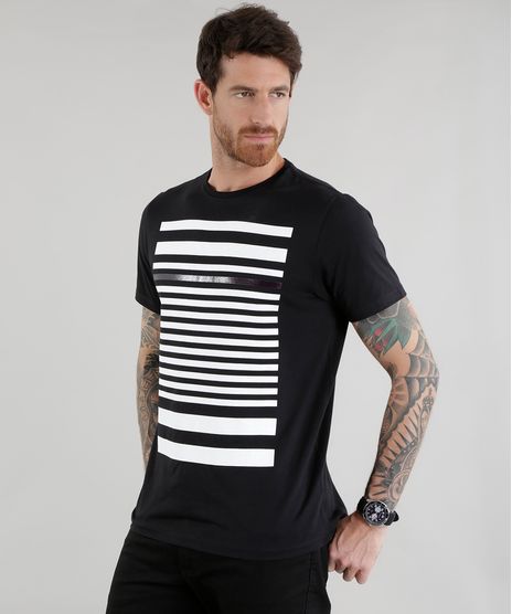 Camiseta-com-Estampa-de-Listras-Preta-8585043-Preto_1