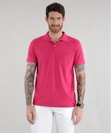 Polo-em-Piquet-com-Bolso-Rosa-Escuro-8500997-Rosa_Escuro_1