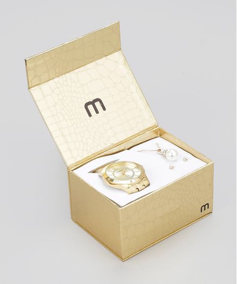 Kit-de-Relogio-Analogico-Mondaine-Feminino---Colar---Brinco---83345LPMVDE2K-Dourado-8631976-Dourado_1