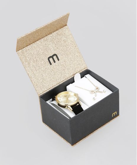 Kit-de-Relogio-Analogico-Mondaine-Feminino---Colar---Brinco---99025LPMVDD1K-Dourado-8632139-Dourado_1