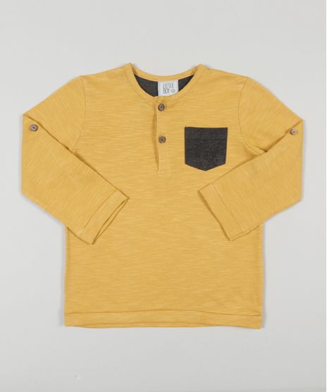 Camiseta-Flame-Basica-com-Bolso-Amarelo-Escuro-8573115-Amarelo_Escuro_1