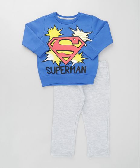 Conjunto-Super-Homem-de-Blusao-Azul---Calca-em-Moletom-Cinza-Mescla-8611931-Cinza_Mescla_1