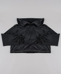 Blusao-Infantil-Cropped-em-Plush-com-Capuz-e-Meio-Ziper-Preto-9785968-Preto_1