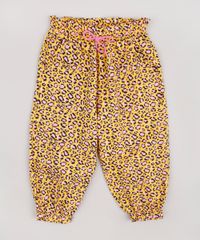 Calca-Infantil-Jogger-Estampada-Animal-Print-Onca-com-Laco-Amarela-9852941-Amarelo_1