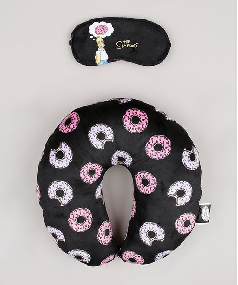 Kit-de-Apoio-de-Pescoco-Os-Simpsons-Estampado-Donut---Tapa-Olho-Preto-9864772-Preto_1