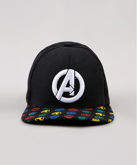 Bone-Infantil-Aba-Reta-Os-Vingadores-com-Bordado-Preta-9888480-Preto_1