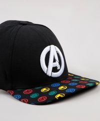 Bone-Infantil-Aba-Reta-Os-Vingadores-com-Bordado-Preta-9888480-Preto_2