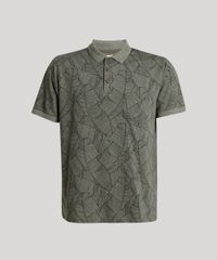 Polo-Masculina-Comfort-Fit-Estampada-de-Folhagem-com-Bolso-Manga-Curta-Verde-9739144-Verde_5