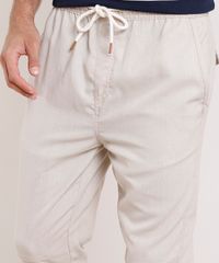 Calca-Masculina-Jogger-com-Linho-Bege-9818700-Bege_2