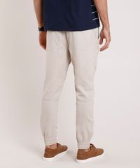 Calca-Masculina-Jogger-com-Linho-Bege-9818700-Bege_4
