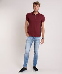 Polo-Masculina-Slim-Fit-Estampada-Mini-Print-em-Piquet-Manga-Curta-Vinho-9722026-Vinho_3