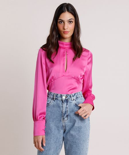 Blusa-Feminina-Mindset-Acetinada-com-Vazado-Manga-Longa-Decote-Redondo-Pink-9901886-Pink_1