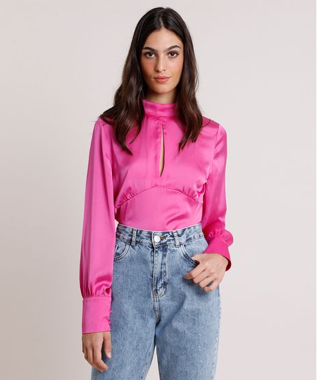 Blusa-Feminina-Mindset-Acetinada-com-Vazado-Manga-Longa-Decote-Redondo-Pink-9901886-Pink_1