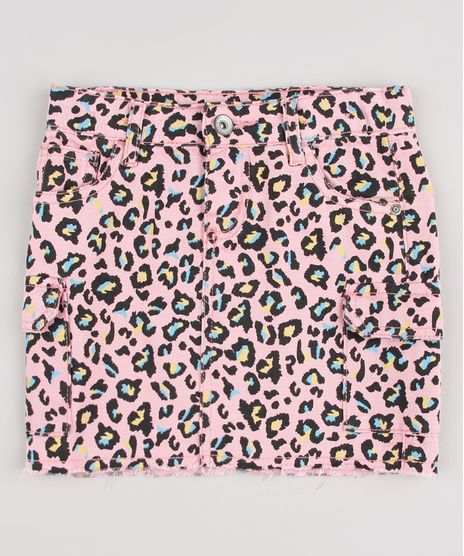 Saia-de-Sarja-Infantil-Cargo-Estampada-Animal-Print-Onca-Rosa-9826299-Rosa_1