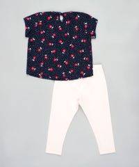 Conjunto-Infantil-de-Blusa-Estampada-Floral-Manga-Curta-Azul-Escuro---Calca-Legging-Rose-9858153-Rose_2