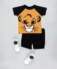 Camiseta-Infantil-Carnaval-Simba-O-Rei-Leao-Raglan-Manga-Curta-Mostarda-9838791-Mostarda_3