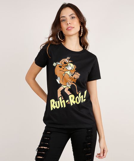 Blusa-Feminina-Scooby-Doo-Manga-Curta-Decote-Redondo-Preta-9869964-Preto_1