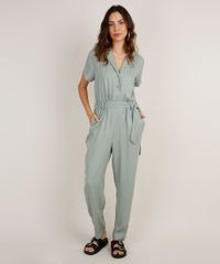 Macacao-Feminino-com-Botoes-e-Faixa-para-Amarrar-Manga-Curta-Verde-Claro-9816997-Verde_Claro_1