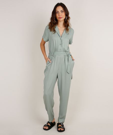 Macacao-Feminino-com-Botoes-e-Faixa-para-Amarrar-Manga-Curta-Verde-Claro-9816997-Verde_Claro_1 Macacao-Feminino-com-Botoes-e-Faixa-para-Amarrar-Manga-Curta-Verde-Claro-9816997-Verde_Claro_1