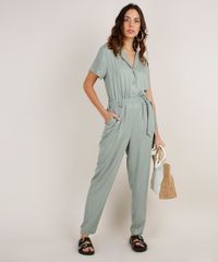 Macacao-Feminino-com-Botoes-e-Faixa-para-Amarrar-Manga-Curta-Verde-Claro-9816997-Verde_Claro_3