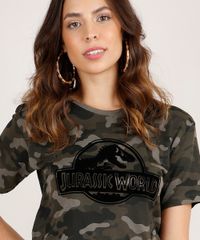 Blusa-Feminina-Jurassic-World-Estampada-Camuflada-Manga-Curta-Decote-Redondo-Verde-Militar-9859524-Verde_Militar_4