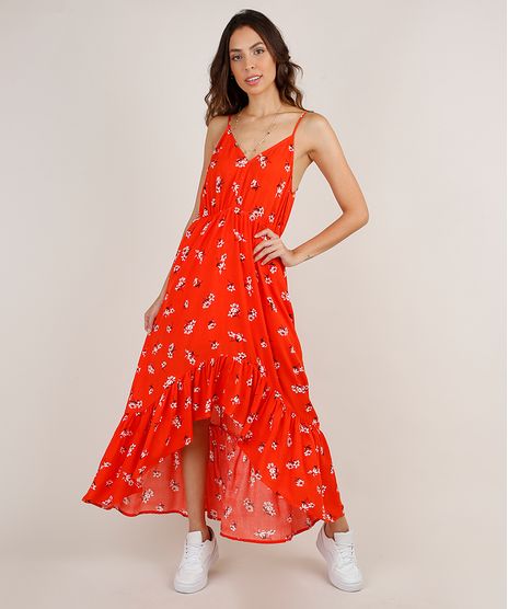 Vestido-Feminino-Longo-Mullet-Estampado-Floral-Alca-Fina-Laranja-9819264-Laranja_1