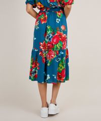Saia-Feminina-Midi-Estampada-Floral-com-Papagaio-e-Fenda-Azul-Petroleo-9819268-Azul_Petroleo_2