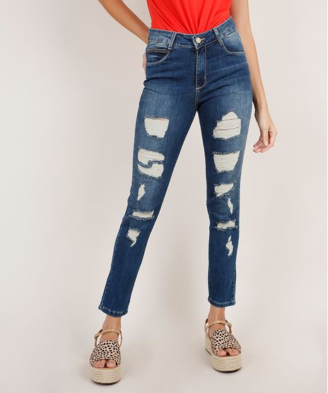 Calca-Jeans-Feminina-Sawary-Boyfriend-Cintura-Media-Destroyed-Azul-Medio-9896000-Azul_Medio_1