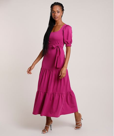 Vestido-Feminino-Mindset-Longo-com-Recortes-e-Faixa-para-Amarrar-Manga-Bufante-Roxo-9916545-Roxo_1