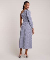 Vestido-Feminino-Mindset-Midi-Um-Ombro-So-Estampado-Xadrez-Vichy-Manga-7-8-Azul-Marinho-9916540-Azul_Marinho_2