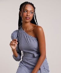 Vestido-Feminino-Mindset-Midi-Um-Ombro-So-Estampado-Xadrez-Vichy-Manga-7-8-Azul-Marinho-9916540-Azul_Marinho_4