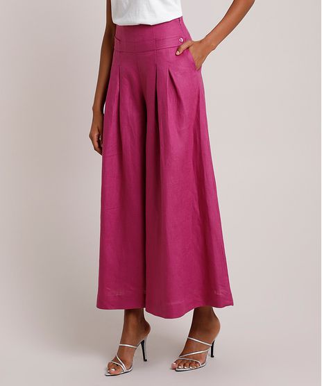 Calca-Feminina-Mindset-Pantalona-em-Linho-com-Pregas-e-Martingale-Roxa-9909660-Roxo_1