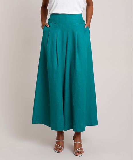 Calca-Feminina-Mindset-Pantalona-em-Linho-com-Pregas-e-Martingale-Verde-9909662-Verde_1
