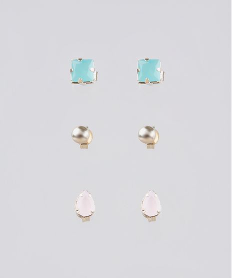 Kit-de-3-Brincos-Femininos-Folheados-com-Pedra-Zirconia-Dourado-9790992-Dourado_1