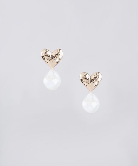 Brinco-Feminino-Coracao-com-Perola-Texturizada-Dourado-9771419-Dourado_1