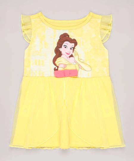 Camisola-Infantil-Bela-com-Tule-Manga-Curta-Amarela-9844002-Amarelo_1 Camisola-Infantil-Bela-com-Tule-Manga-Curta-Amarela-9844002-Amarelo_1
