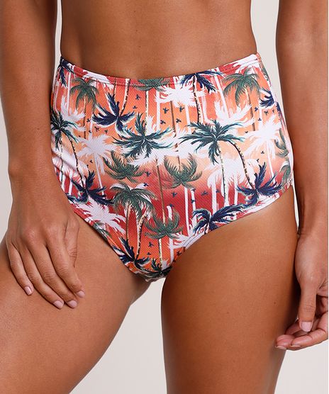 Biquini-Calcinha-Hot-Pant-Estampado-de-Coqueiros-com-Protecao-UV50--Laranja-9880248-Laranja_1