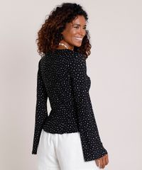 Blusa-Feminina-Cropped-Estampada-de-Estrelas-com-Amarracao-Manga-Sino-Decote-V-Preta-9871043-Preto_2
