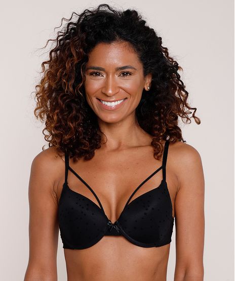 Sutia-Push-Up-Strappy-Bra-em-Tule-Estampado-de-Estrelas-com-Bojo-e-Aro-Preto-9773259-Preto_1