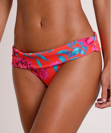 Biquini-Calcinha-Estampado-Floral-com-Protecao-UV50--Laranja-9891020-Laranja_1