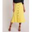 Saia-Feminina-Midi-com-Botoes-e-Faixa-para-Amarrar-Amarela-9684571-Amarelo_1