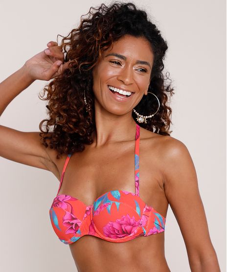 Biquini-Top-Tomara-que-Caia-Estampado-Floral-com-Bojo-e-Alca-Removivel-Protecao-UV50--Laranja-9891019-Laranja_1