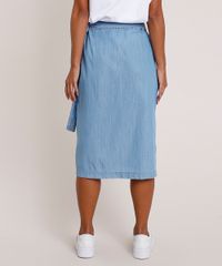 Saia-Jeans-Feminina-Midi-com-Botoes-e-Faixa-para-Amarrar-Azul-Claro-9887389-Azul_Claro_2
