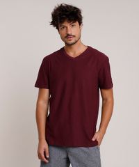 Camiseta-Masculina-Basica-Flame-Manga-Curta-Gola-V-Vinho-9595137-Vinho_1