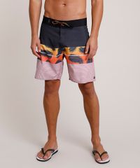 Bermuda-Surf-Masculina-com-Listras-e-Folhagem--Preta-9743856-Preto_1
