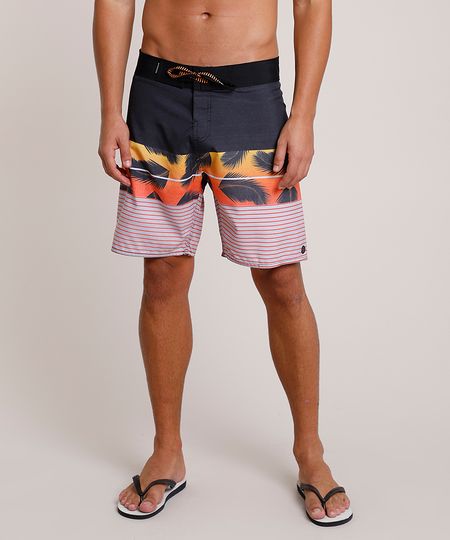 Bermuda-Surf-Masculina-com-Listras-e-Folhagem--Preta-9743856-Preto_1
