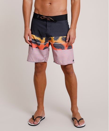 Bermuda-Surf-Masculina-com-Listras-e-Folhagem--Preta-9743856-Preto_1